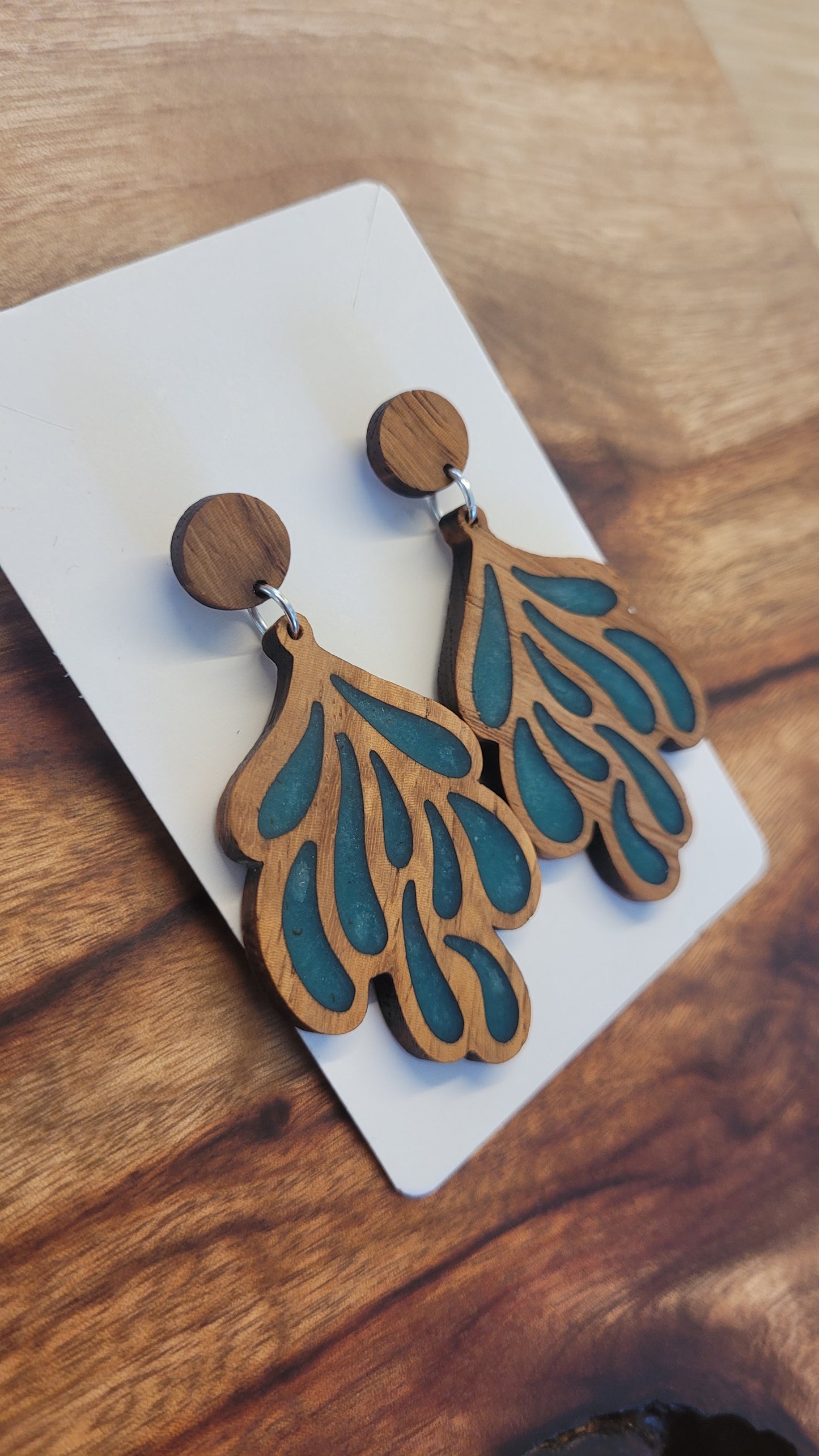 Native Australian Sea Kelp Earrings – Recycled Hardwood & Resin