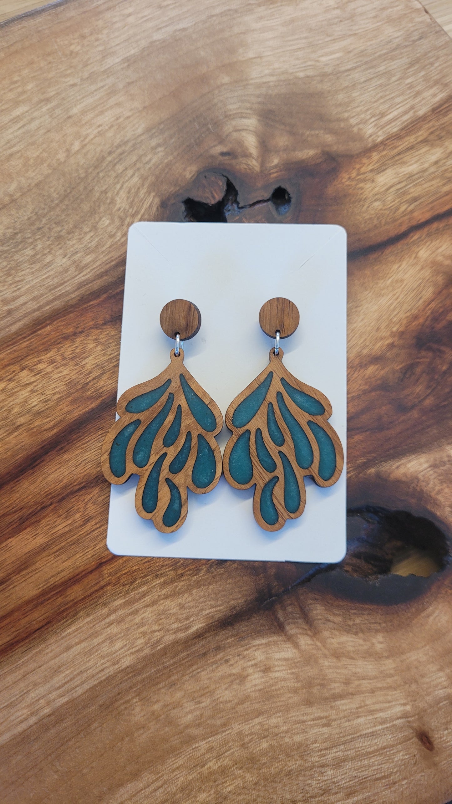 Native Australian Sea Kelp Earrings – Recycled Hardwood & Resin