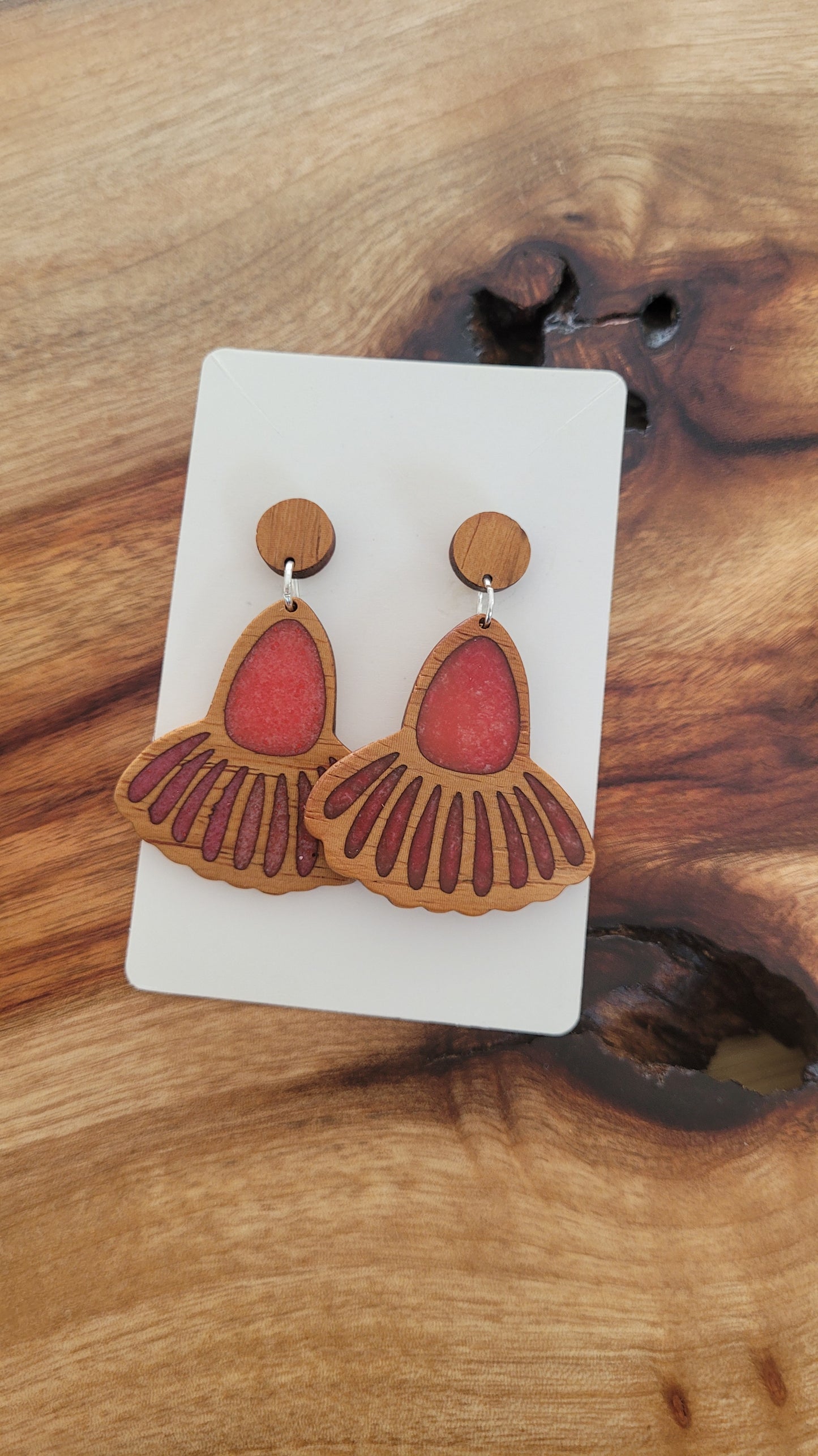 Native Australian Flowering Gum Earrings – Recycled Hardwood & Resin