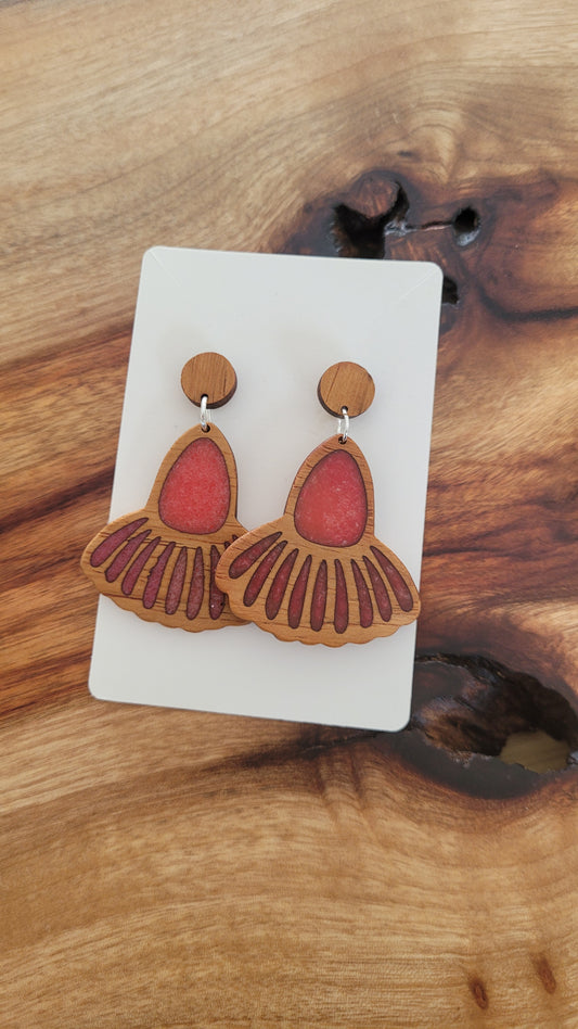 Native Australian Flowering Gum Earrings – Recycled Hardwood & Resin